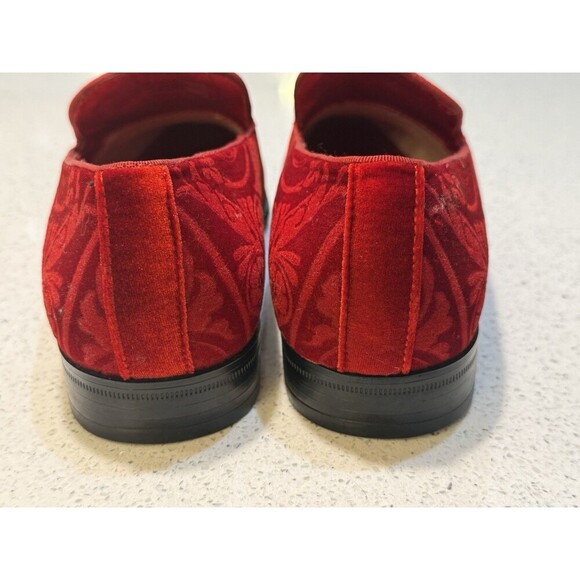 After Midnight Mens Embellished Velvet Formal Dress Loafers Shoes 10.5 Red 7017